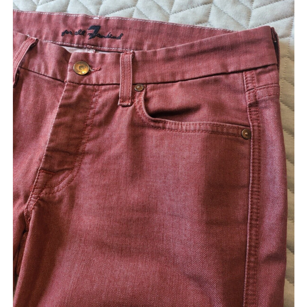 7 For All Mankind Carol Emilio Pucci Jeans Red Size 28 - Picture 3 of 16